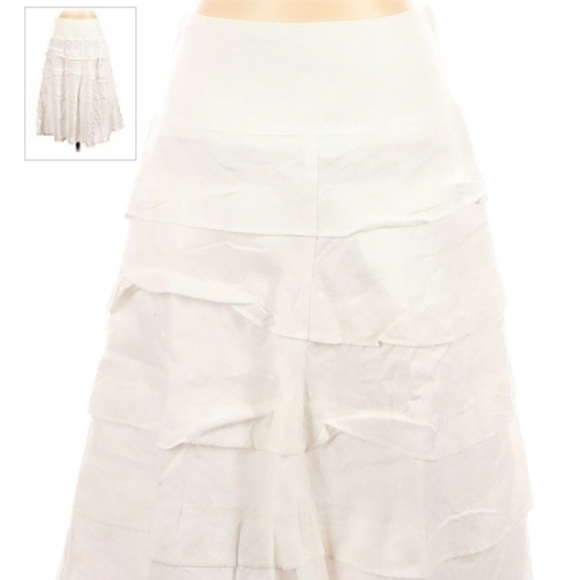 Talbots white linen layered fully lined Skirt size 6 - Picture 7 of 10